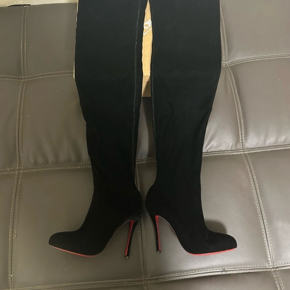 Christian Louboutin Black Over the Knee Boots - Picture 4 of 4
